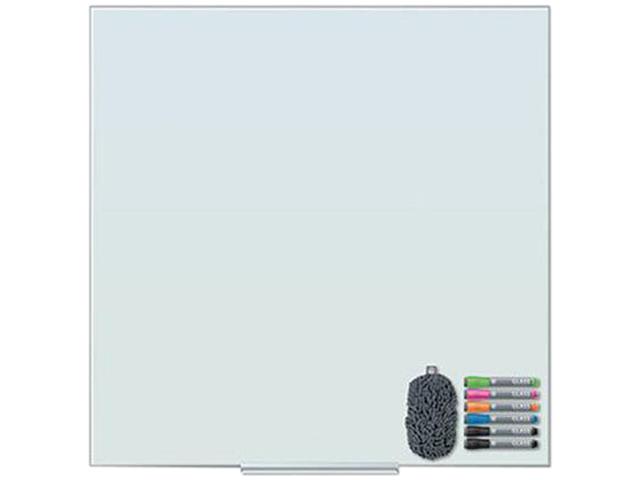 U Brands 3976U00-01 Floating Glass Dry Erase Board, 36" x 36", White