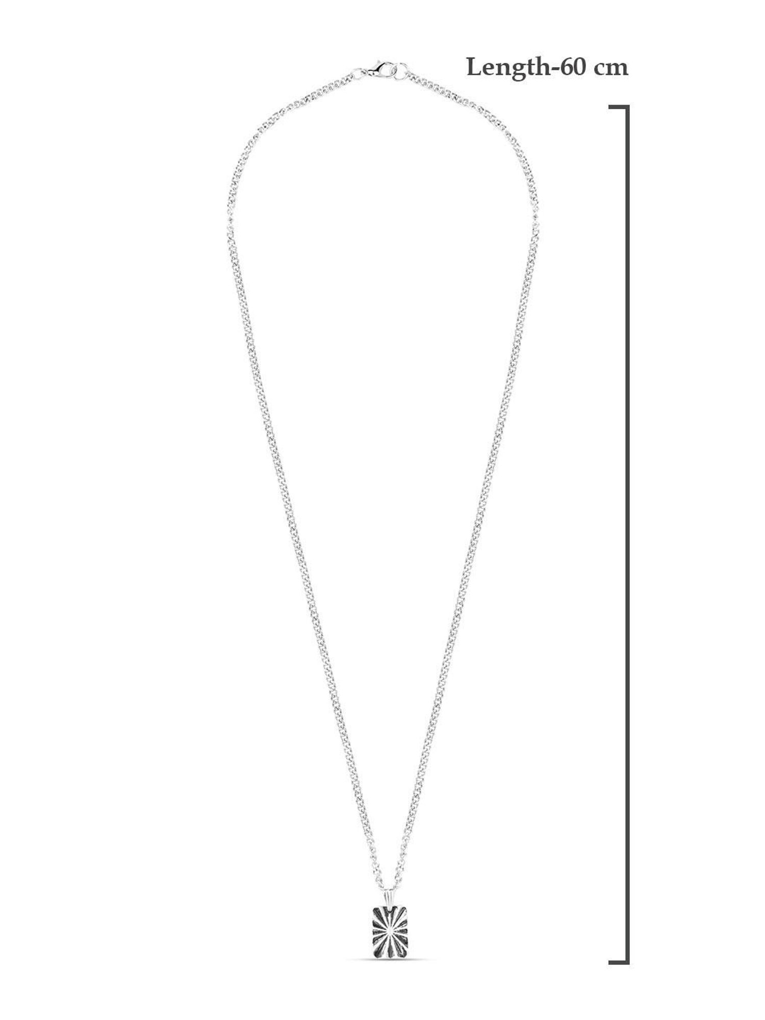 The Bro Code Silver-Plated Rectangular Pendant Necklace for Men