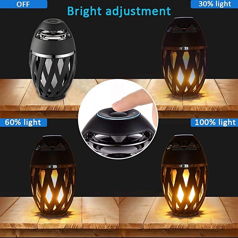 Flame Speakers Flickering Flame Atmosphere Light with Bluetooth 42 Wireless Portable HD Audio Waterproof Speaker Bass Speaker Dimmable Warm Light for iPhoneiPadAndroid