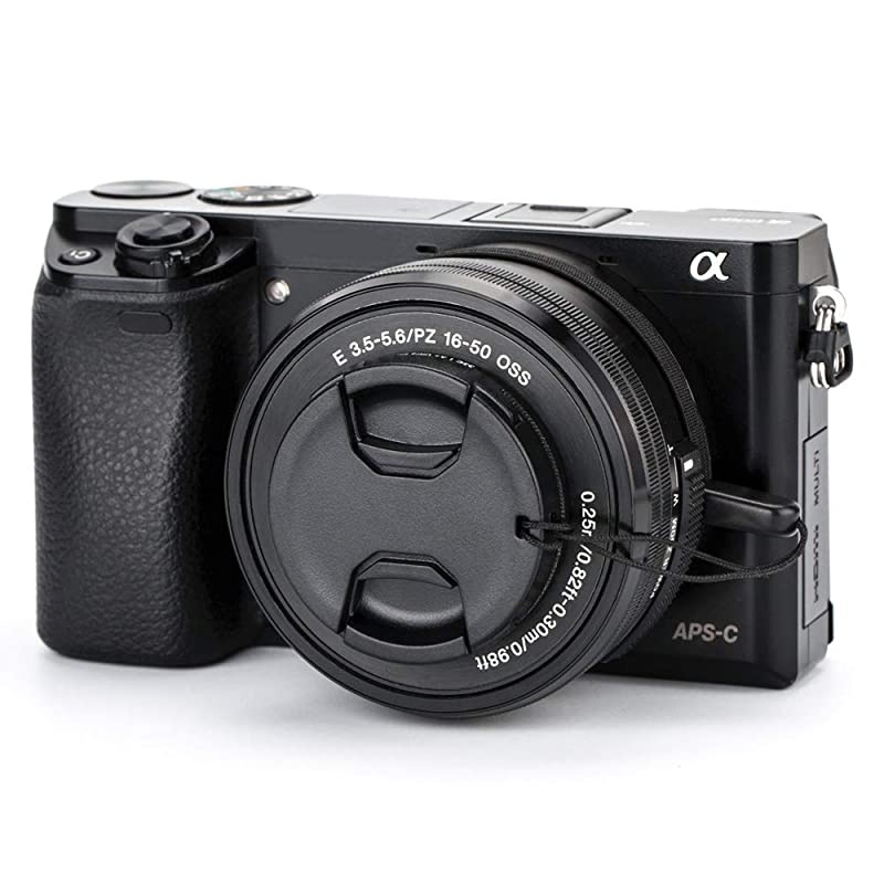 Front Lens Cap Cover with Deluxe Cap Keeper for Sony 1650mm Kit Lens SELP1650 on Sony A6000 A6100 A6300 A6400 A6500 A5100 A5000 and Other Camera Lenses with Filter Thread
