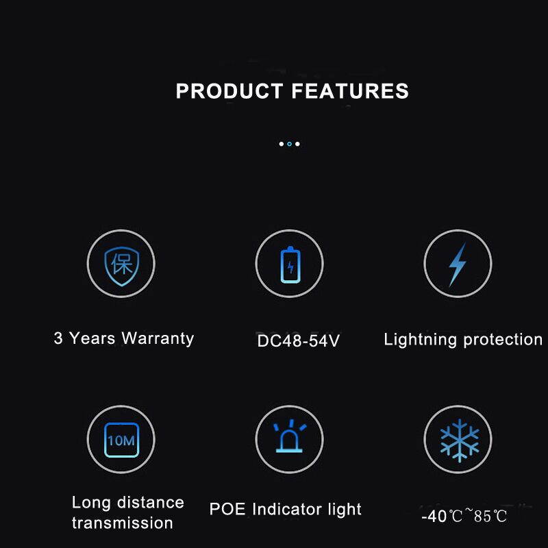 Weastlinks Industrial switch 10/100Mbps 5 port ethernet industrial POE Switch support 48-54V power supply