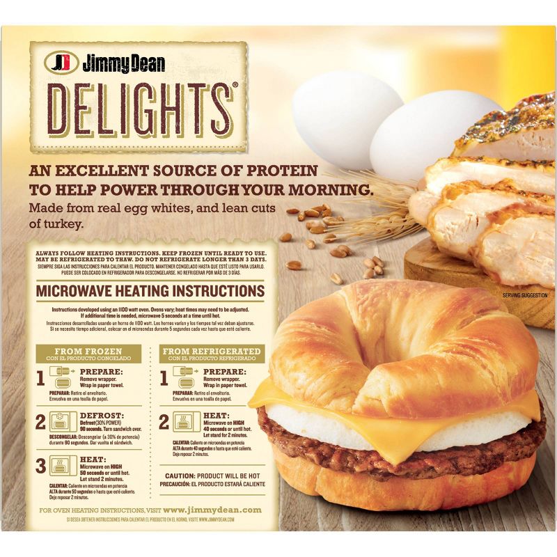 Jimmy Dean Delights Turkey Sausage, Egg Whites, & Cheese Frozen Croissant - 4ct