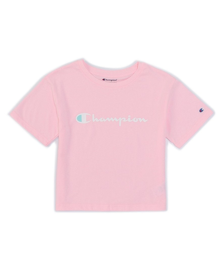 Champion Big Girls 7-16 Short-Sleeve Script Boxy Tee