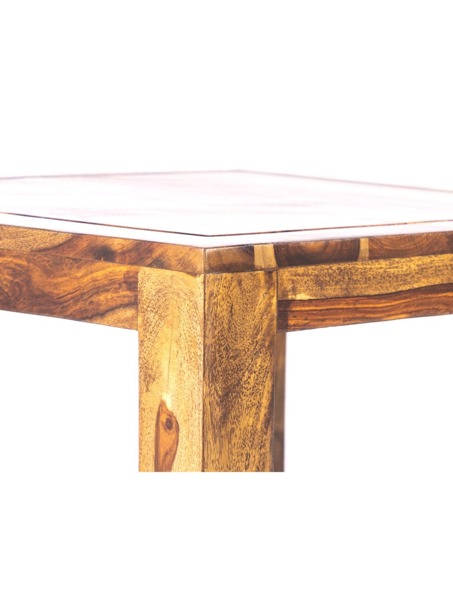 Ikiriya Lisbon Solid Brown Wood End Table Teak Finish