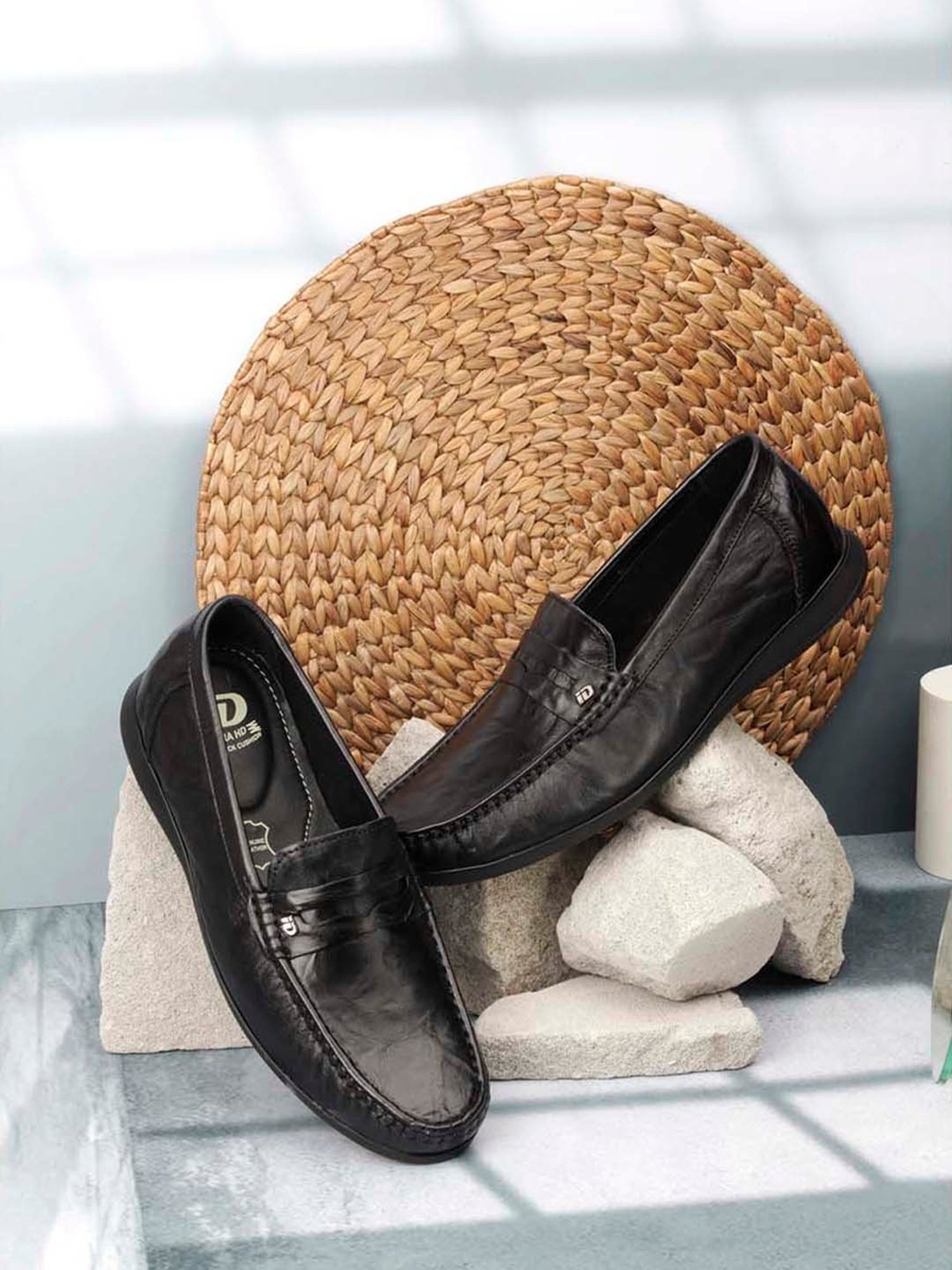 ID Men's Black Casual Loafers