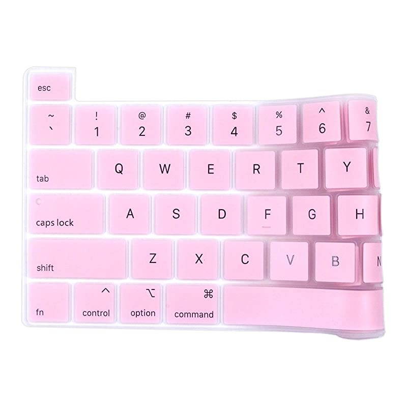 Keyboard Protective Cover Skin Compatible for November 2019 Newest Release MacBook Pro 16 inch Retina Display with Touch ID and Touch Bar Model A2141 (Light Pink)