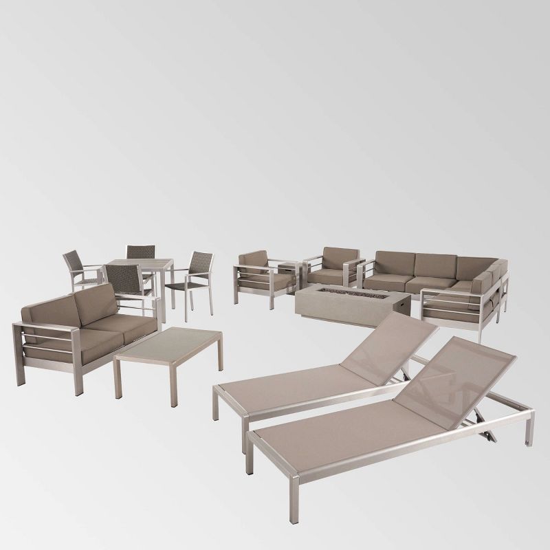 7pc Bridgeport Coastal Dining Set Blue - Royal Garden