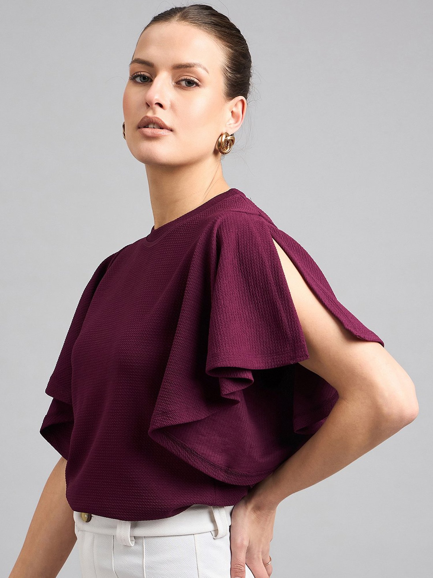 Style Quotient Maroon Regular Fit Top