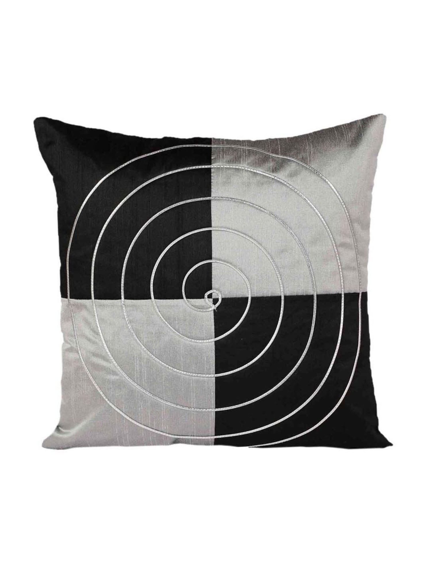 MFD HOME Furnishing Black & Silver Polyester Cushion Cover - Set of 5