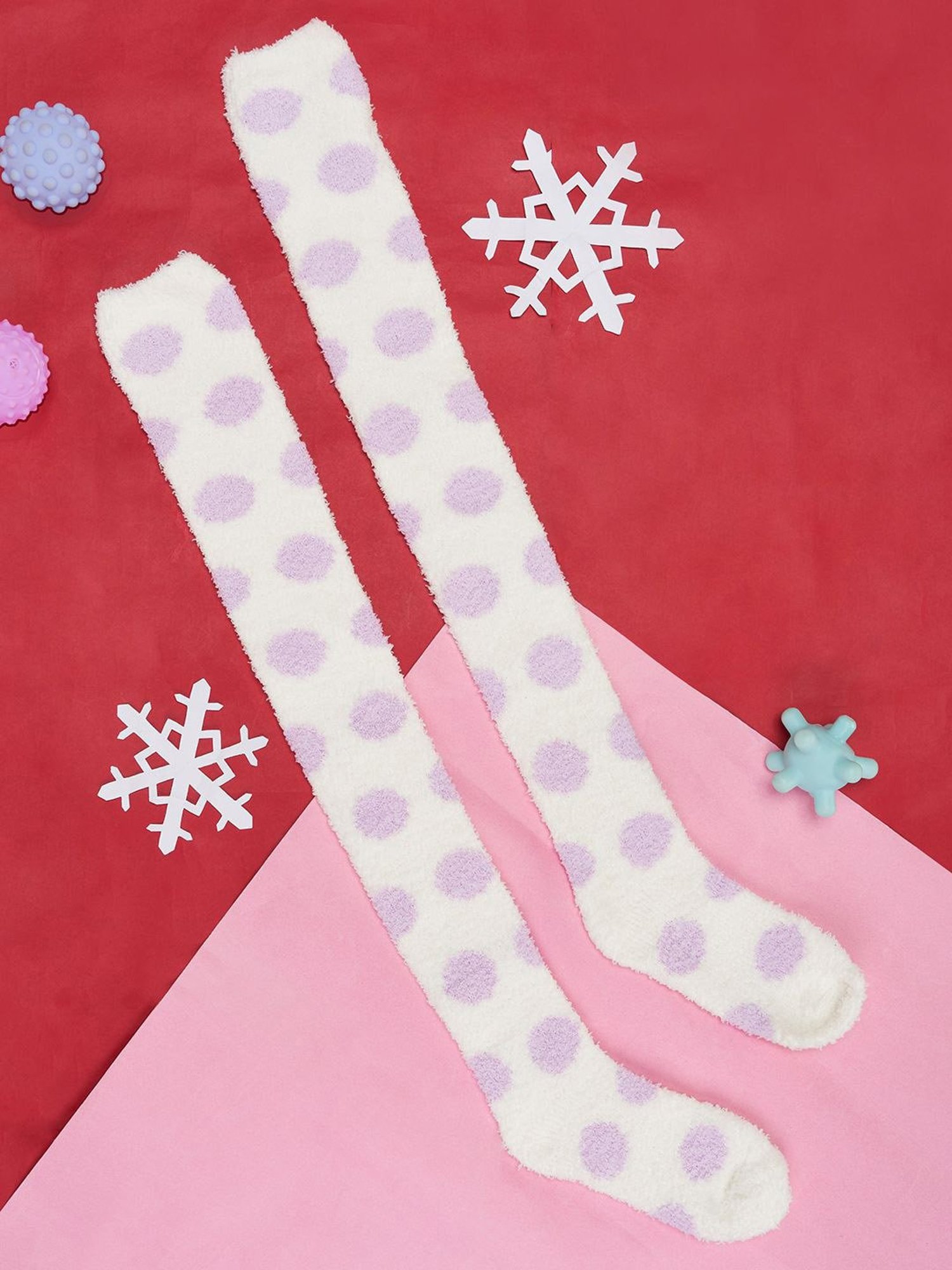 Pantaloons Junior Purple Printed Winter Socks