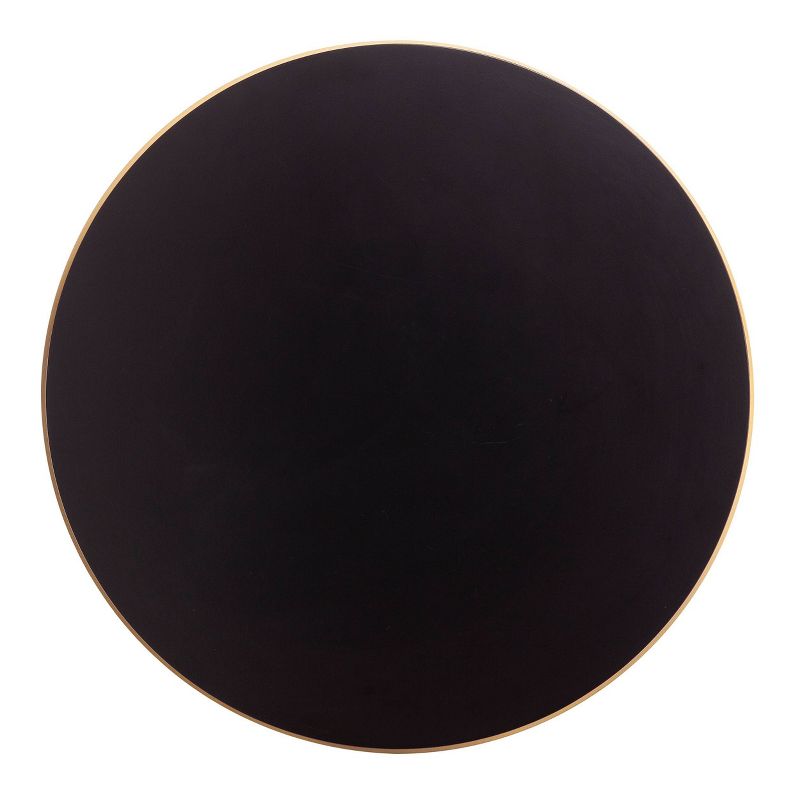 Kowya Round Accent Table with Shelf Black/Gold - Aiden Lane