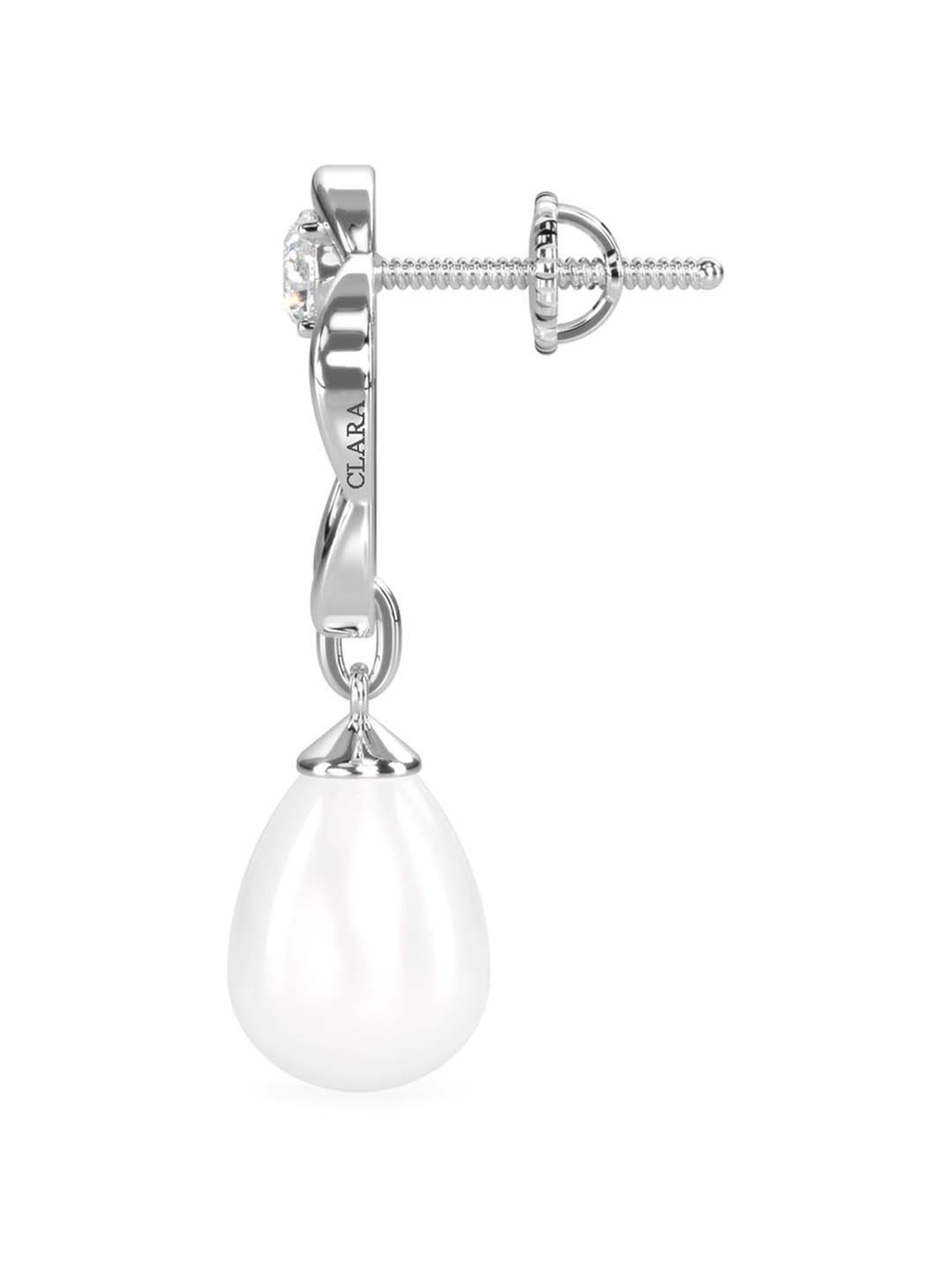 Clara 92.5 Sterling Silver Rhodium-Plated Swiss Zirconia Sara Earrings