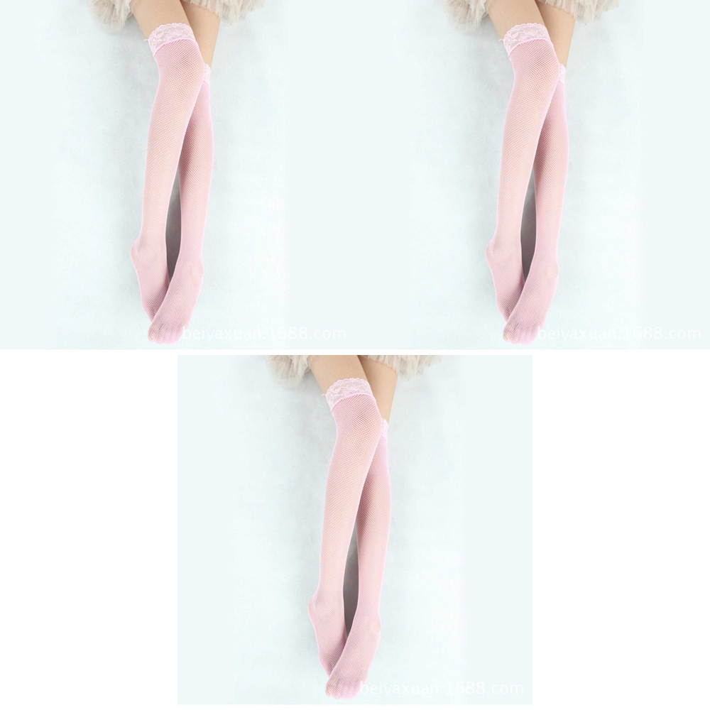 3-PACK Mesh Lace Sheer Top Thigh-High Stockings Fashion Womens Pantyhose Socks