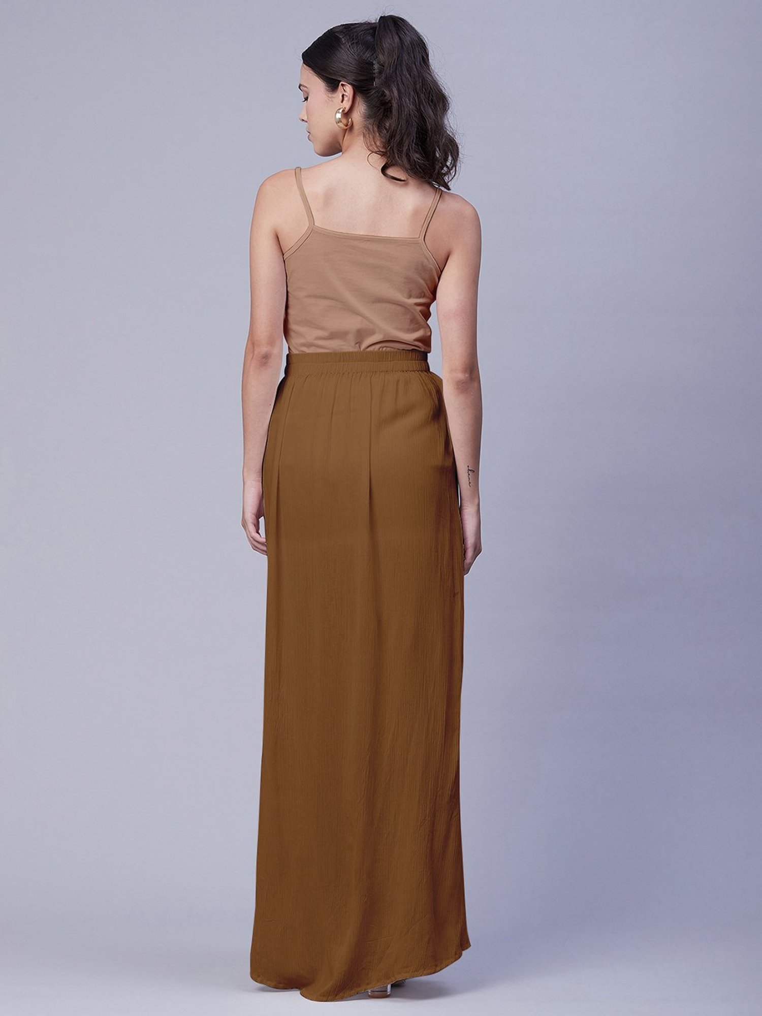 Moomaya Brown Maxi Skirt