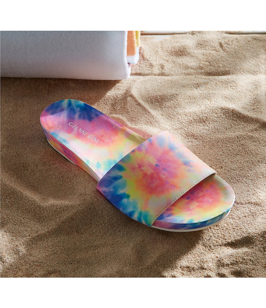 Gianni Bini Summatime Tie Dye Banded Pool Slides