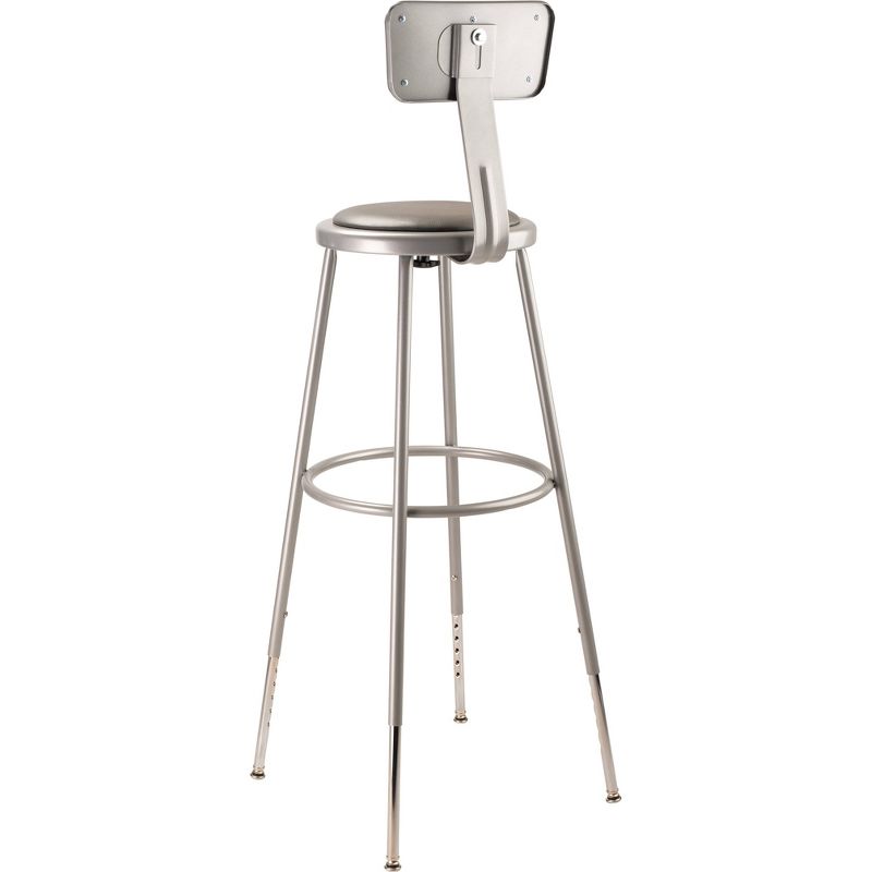 2pk Adjustable Heavy Duty Vinyl Steel Stool with Backrest Gray - Hampton Collection