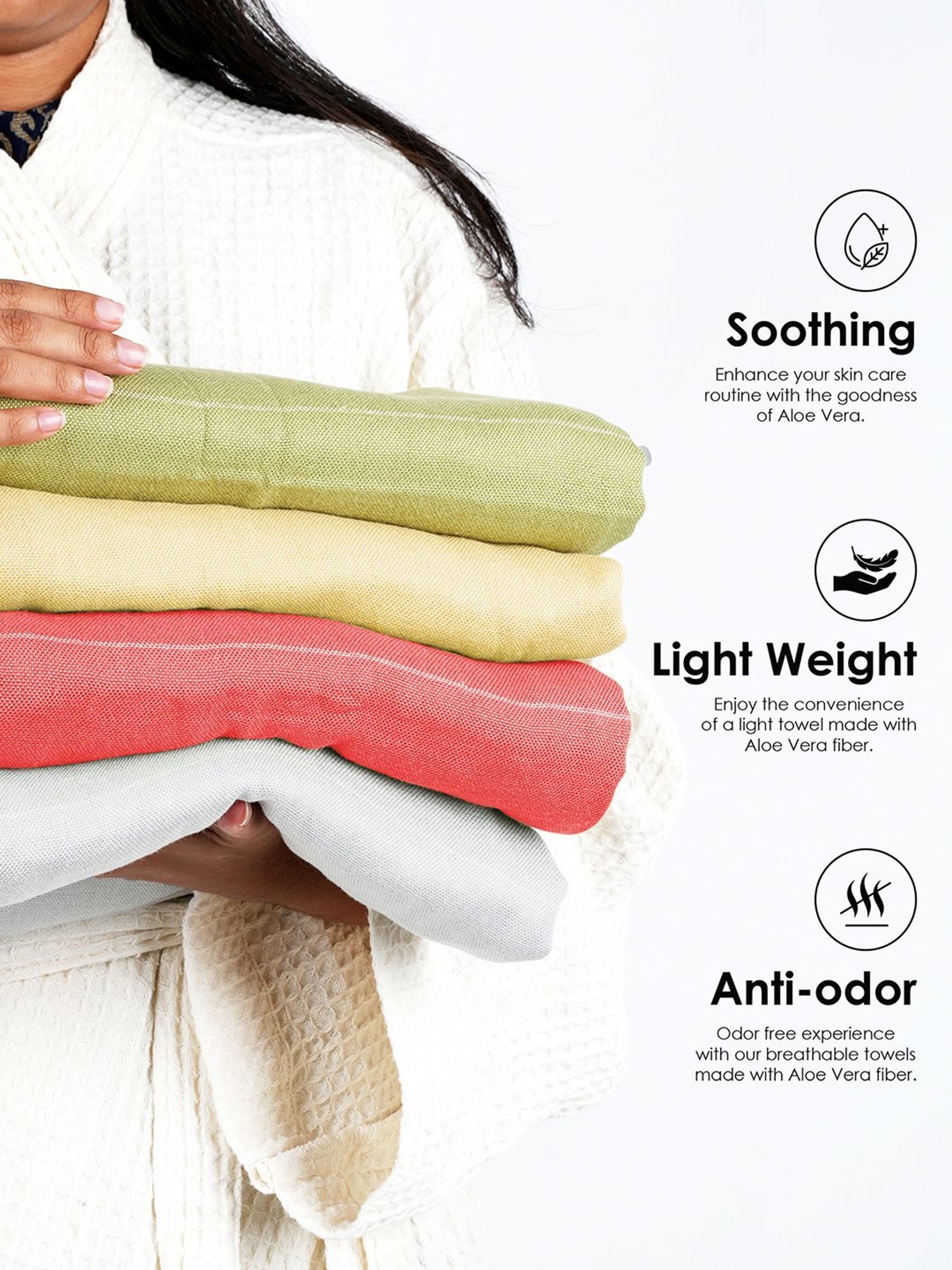 Doctor Towels Aloevera Double Cloth Stripes Yellow 350 GSM Viscose Bath Towel