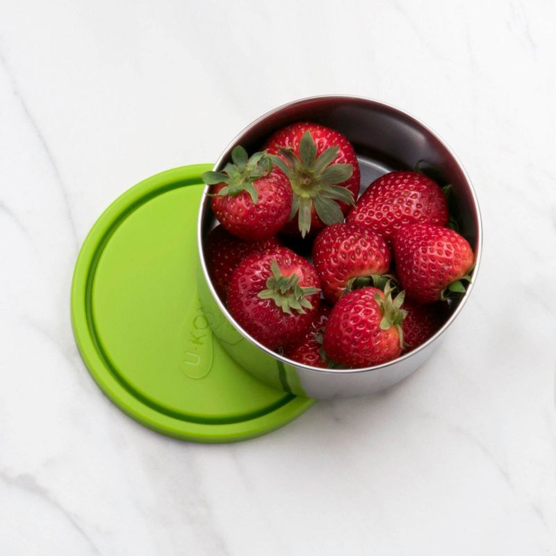 U-Konserve Stainless Steel Food-Storage Container Round 16oz - Lime Plastic Lid