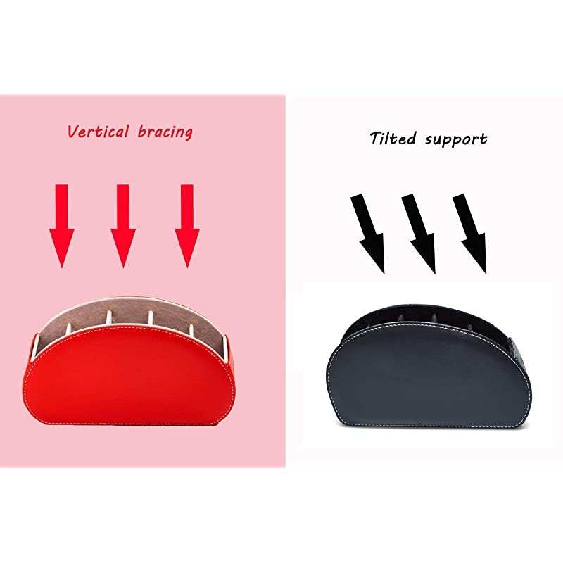 Remote Control Holders Organizer Box with 5 Compartment PU Leather Multi-functional Office Organization and Storage Caddy Store Remote Holders,Brush,Pencil,Glasses and Media Player (Black1)