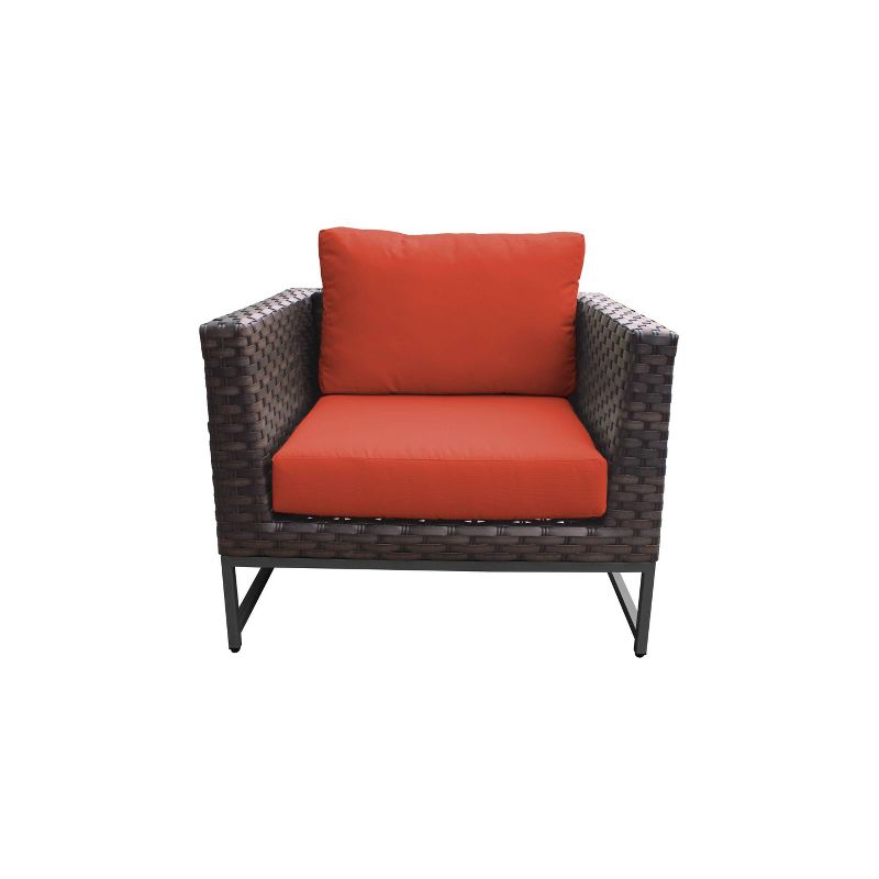 Barcelona 12pc Patio Sectional Seating Set with Cushions - Tangerine - TK Classics