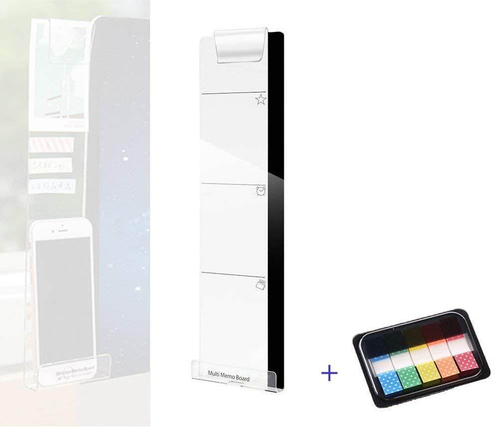 LRZCGB Monitor Memo Board, Acrylic Message Memo Boards Sticky Reminder for Computer Monitors Screen (Left)
