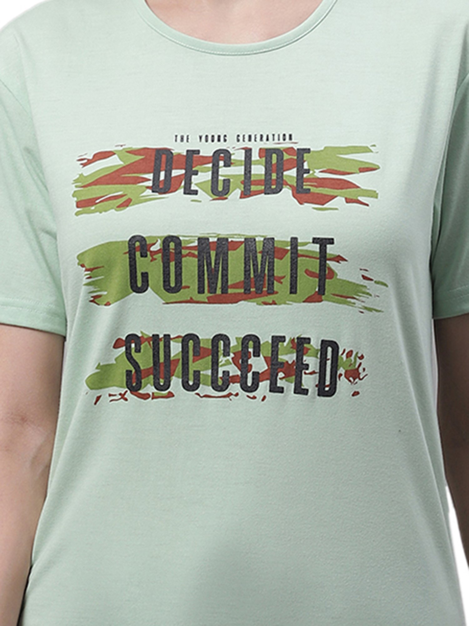 Vimal Jonney Light Grey & Mint Cotton Graphic Print T-Shirt (Pack Of 2)