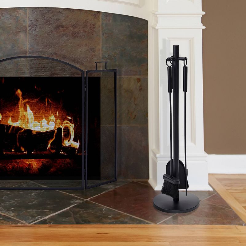 Pleasant Hearth 4pc Fireplace Tool Set Black