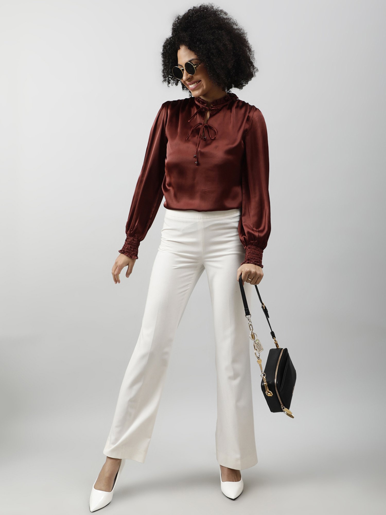 PURYS Brown Relaxed Fit Top