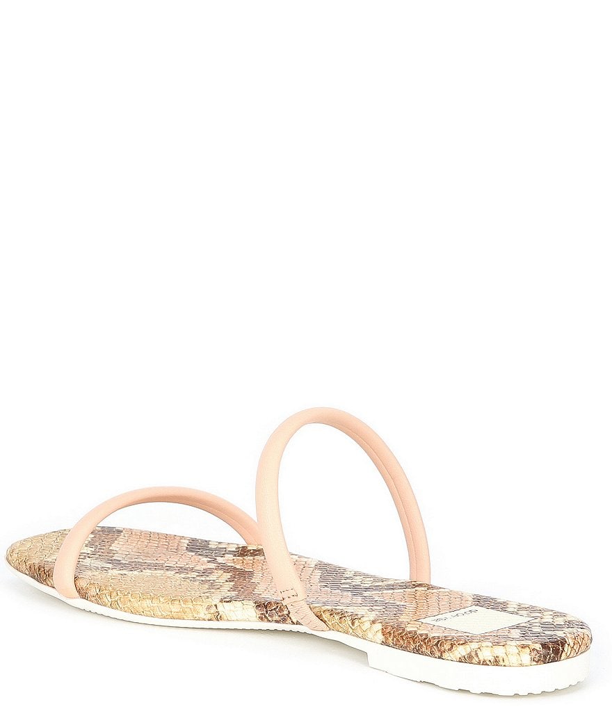 Dolce Vita Lester Banded Snake Print Square Toe Slide Sandals