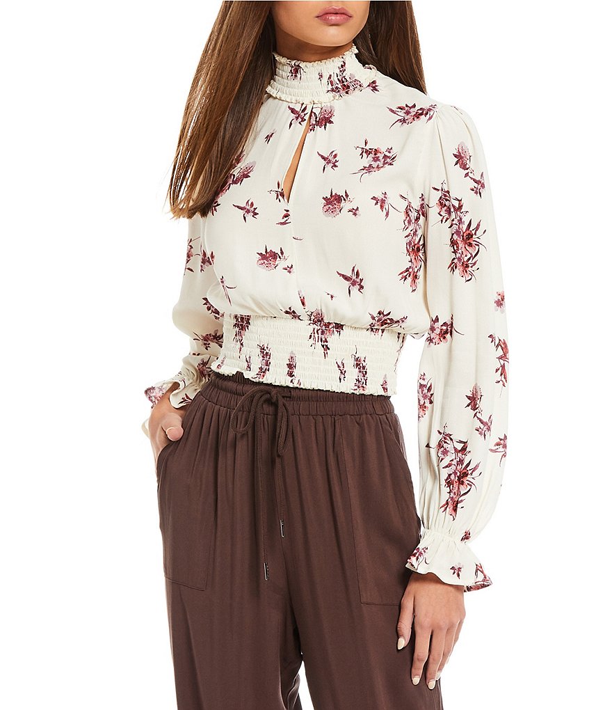 Coco + Jaimeson Floral-Printed Smocked Top