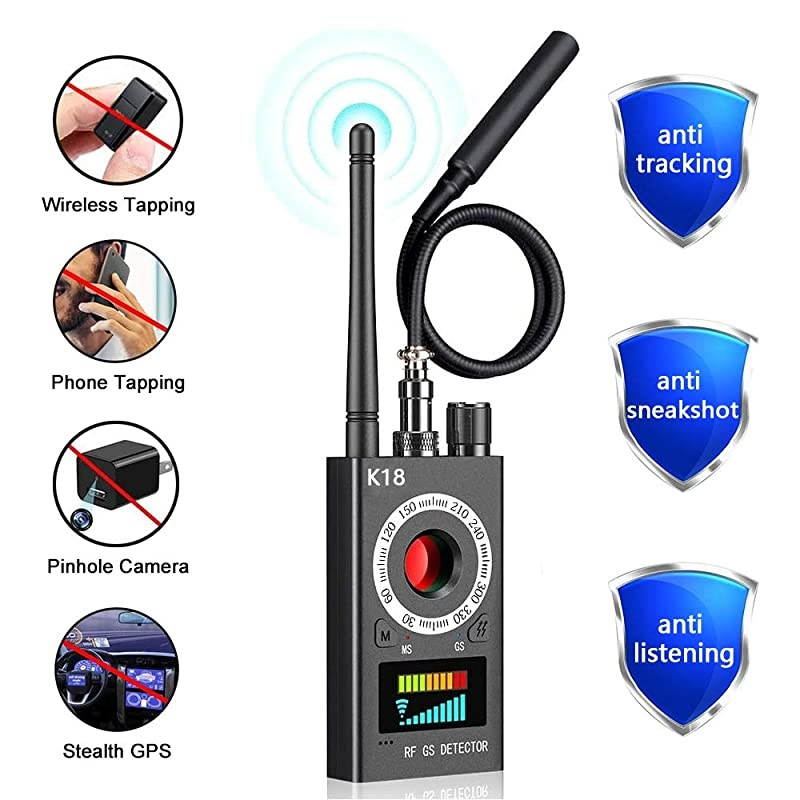 Spy Detector, RF Signal Detector & Camera Finder, Bug Detector, Wireless Hidden Camera Detector for GPS Tracking GSM Listening Device Finder