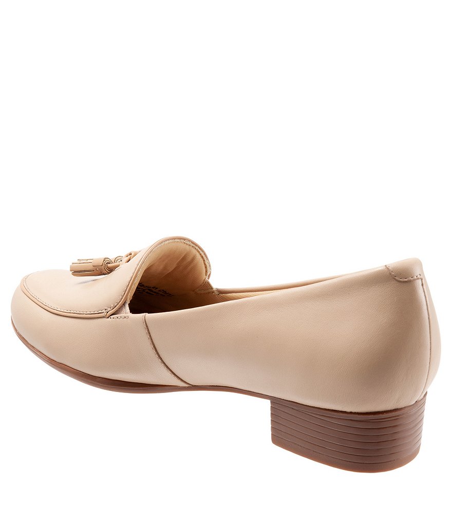 Trotters Mary Leather Tassel Block Heel Loafers
