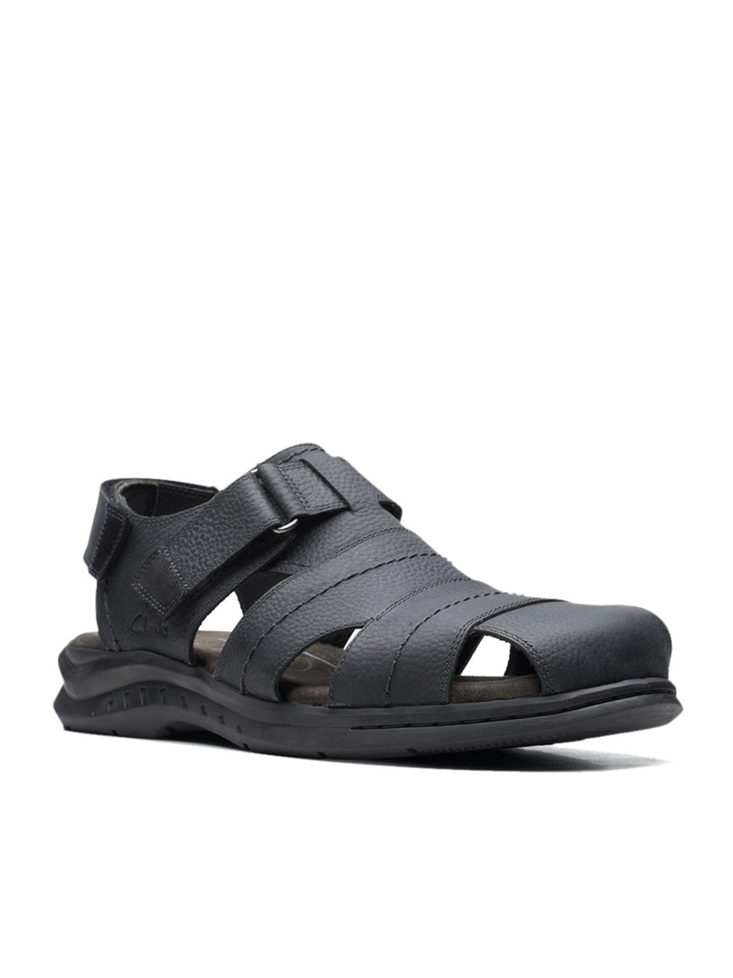 Clarks Men's Hapsford Cove Black Fisherman Sandals