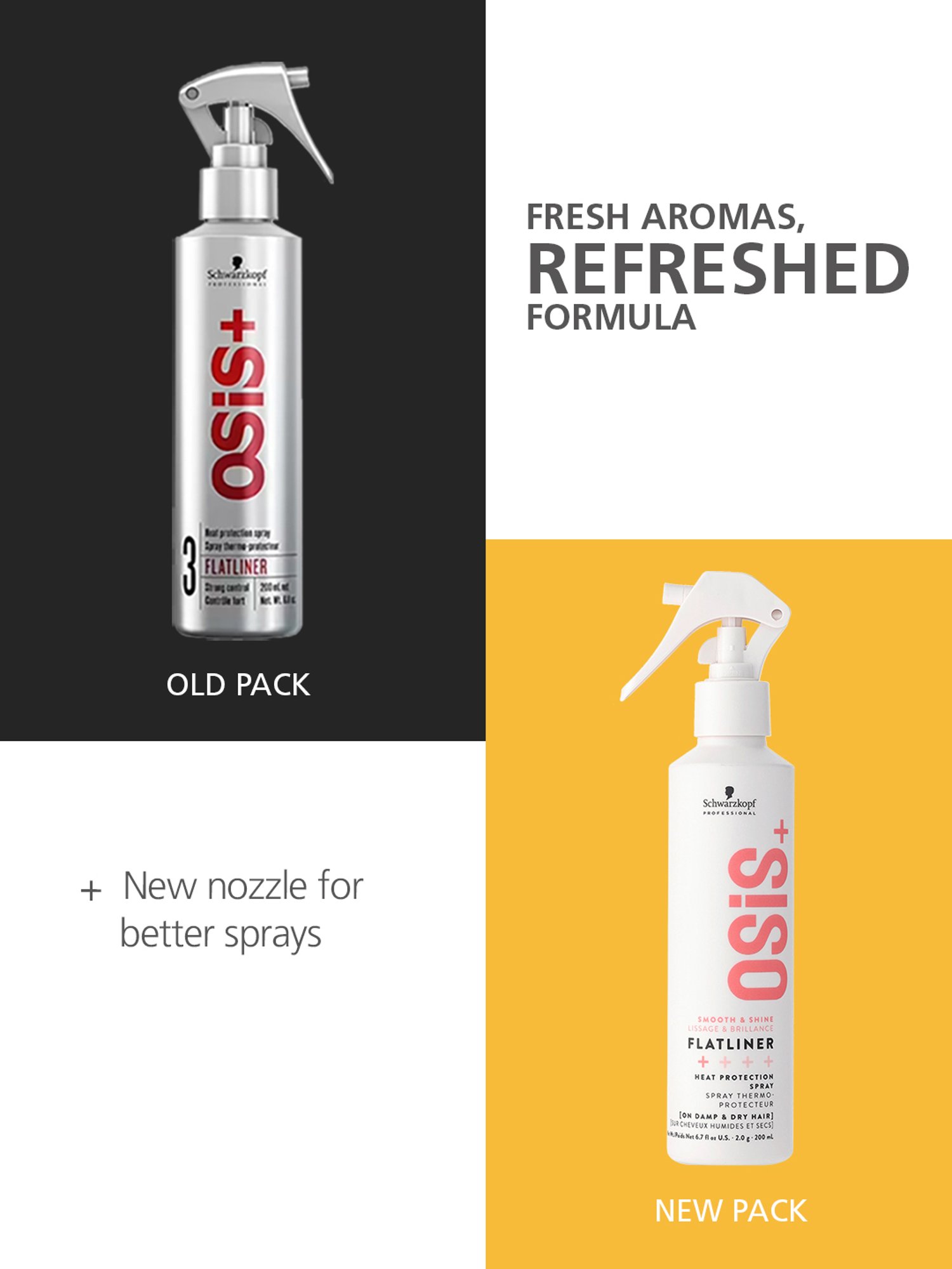 Schwarzkopf Professional Osis+ Smooth & Shine Flatliner + Heat Protection Spray - 200 ml