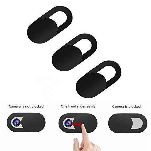 Webcam Cover 3 Pcs Camera Blocker Sliders 0.35"X 0.71" Adhesive Ultra Slim Design Laptop Camera Covers Security Camera Privacy Covers for Mobile Phone, Laptop, PC (3 Pcs)