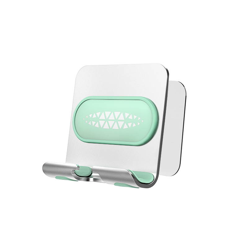 Wall Mount Phone Holder Wall Phone Stand Mount with Adhesive Strip for Bathroom,Kitchen,Office and More ,Compatible with All Phones and Mini Tablet(Silver/Pink)