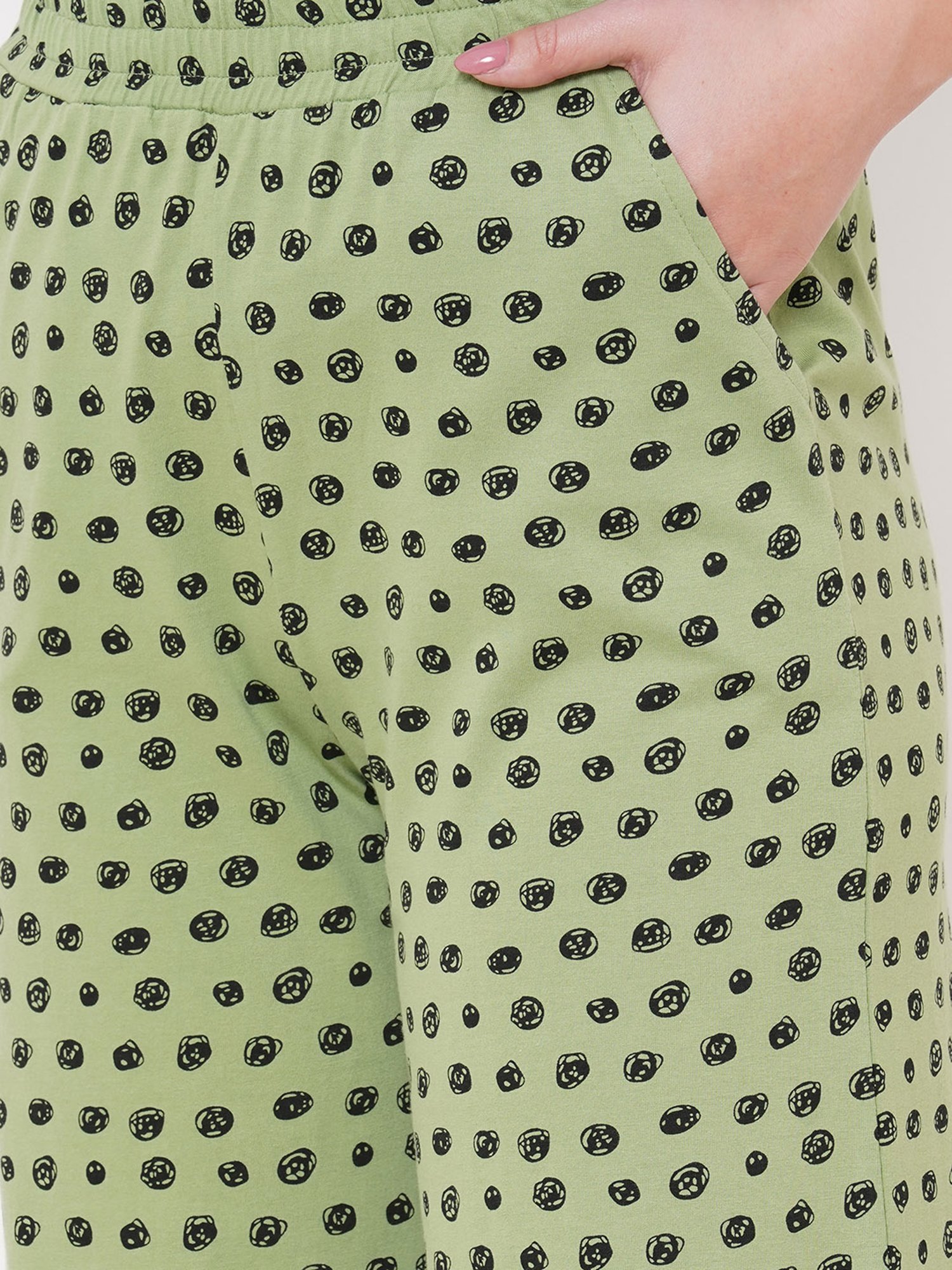 Mystere Paris Mint & Black Polka Dot Palazzo Pyjamas