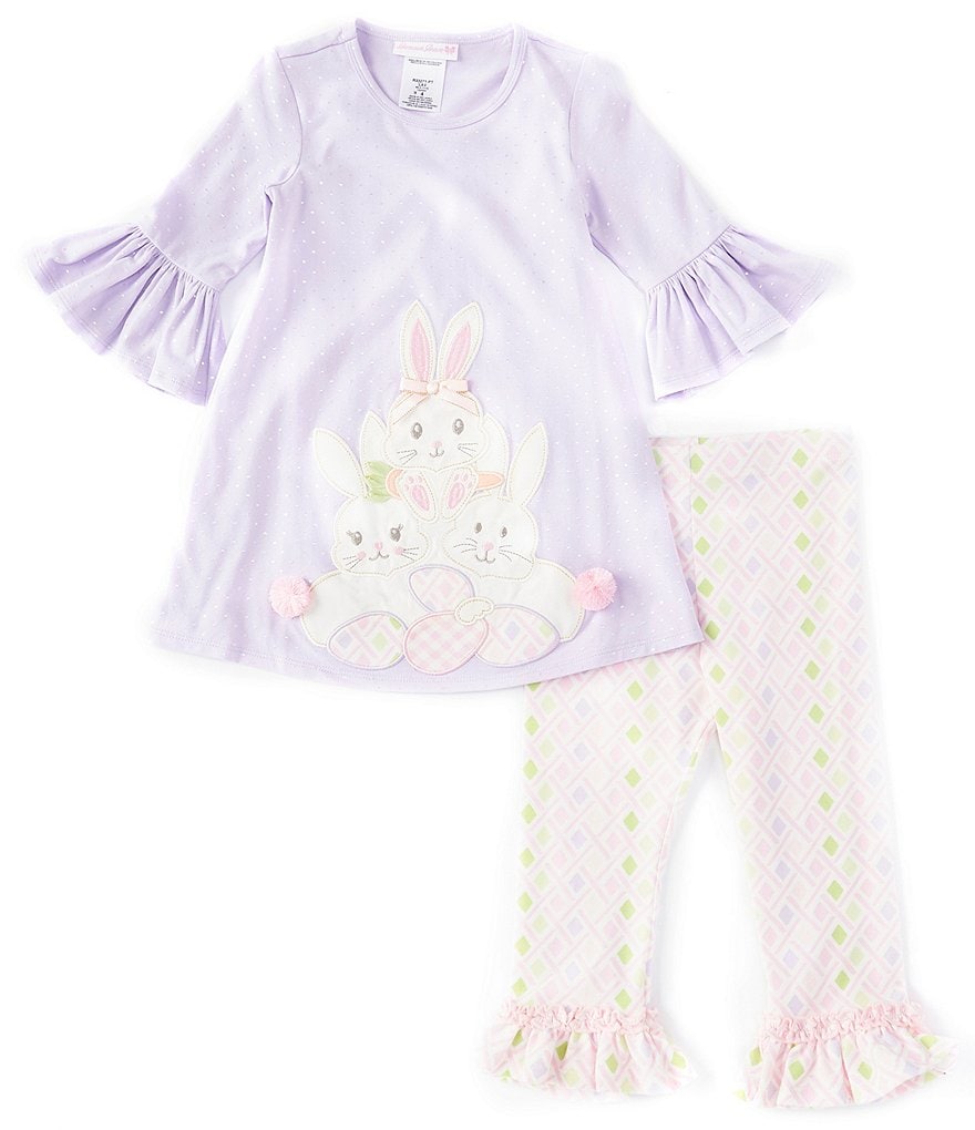 Ally B Big Girls 7-16 Flutter-Sleeve Dotted Top & Shorts Set