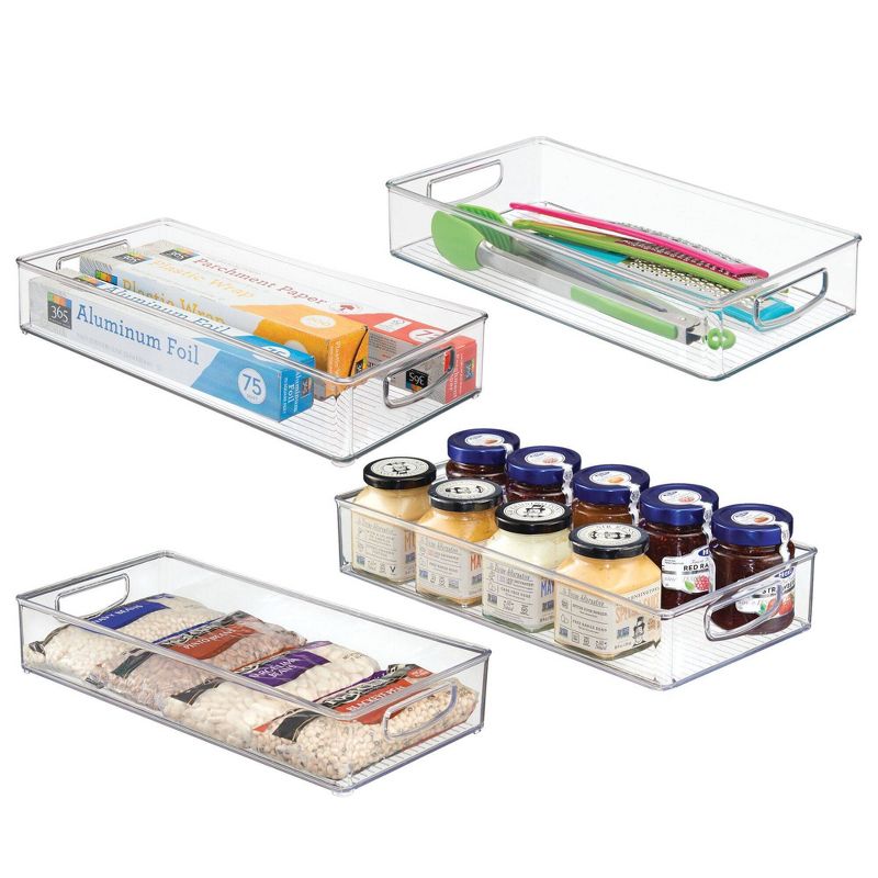 iDESIGN 16"x8"x3" 4pk Kitchen Binz Set Clear