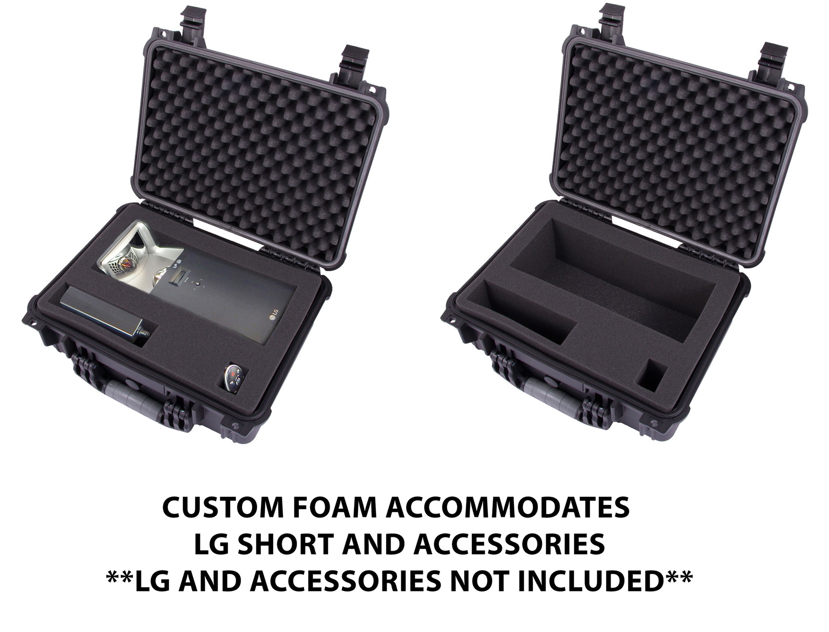 PROJECTORBOX Waterproof Short Throw Projector Carry Case for LG Electronics PF1000U / PF1000UW / PF1000UA Ultra Short Throw Smart Home Theater Projector and Accessories - Protective Travel Bag