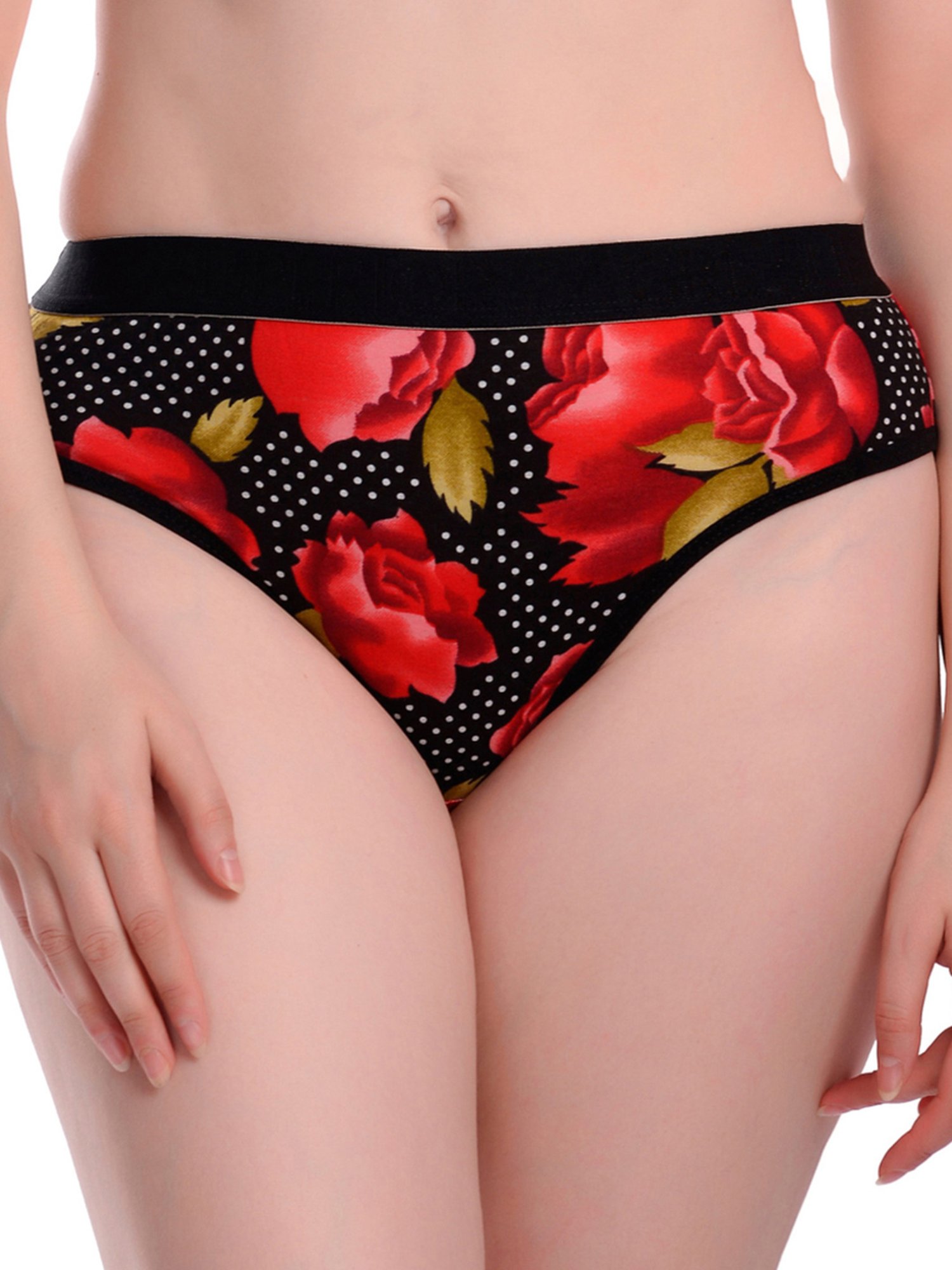 AROUSY Black Floral Print Hipster Panties - Pack Of 3