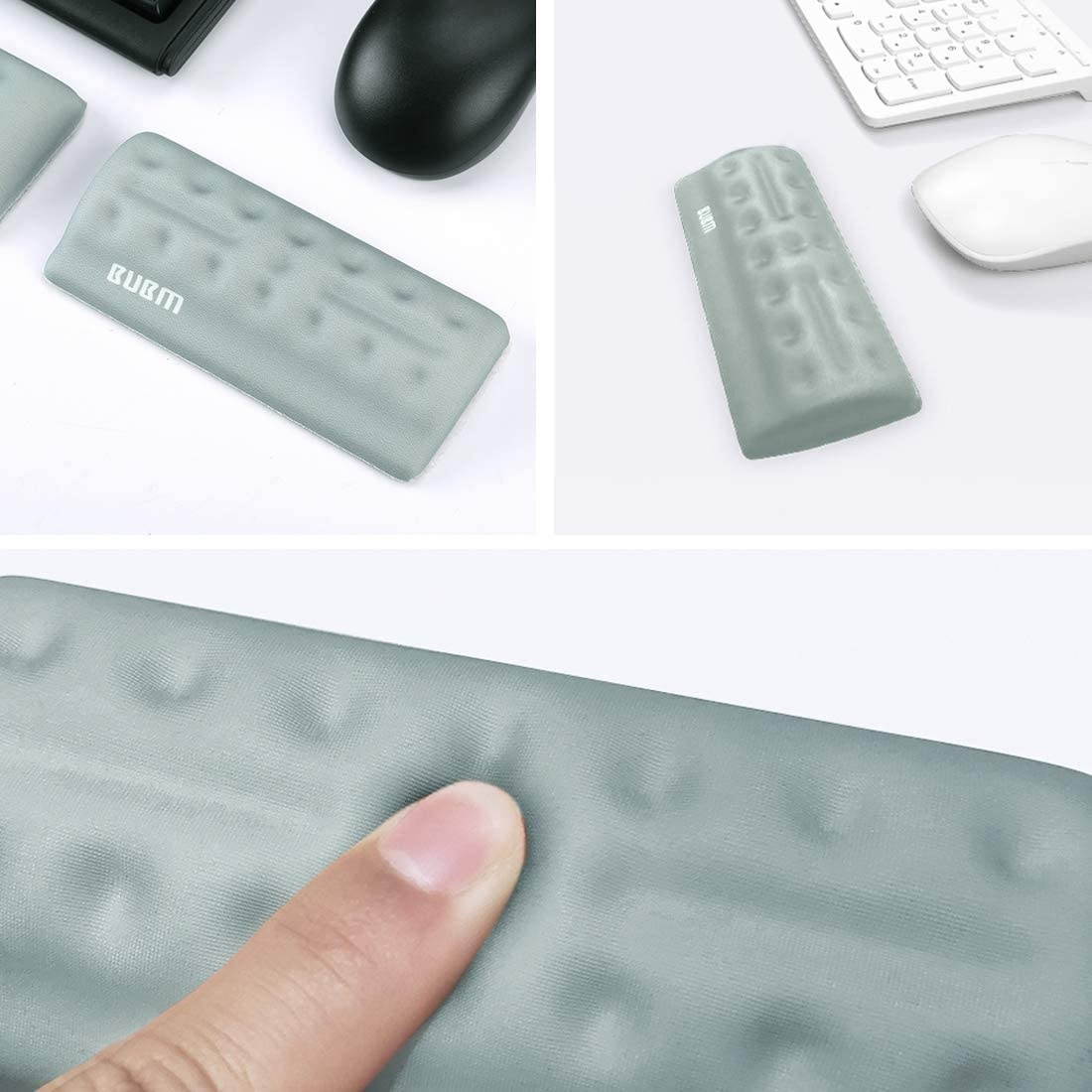 BUBM Mouse Wrist Rest Support Ungraded Ergonomic Cushion Pad Memory Foam Hand Pillow Mat Comfortable Arm Stand Pain Relief with Non Slip Base for Office,Home,Computer,Laptop,Desktop,Gaming(Gray)