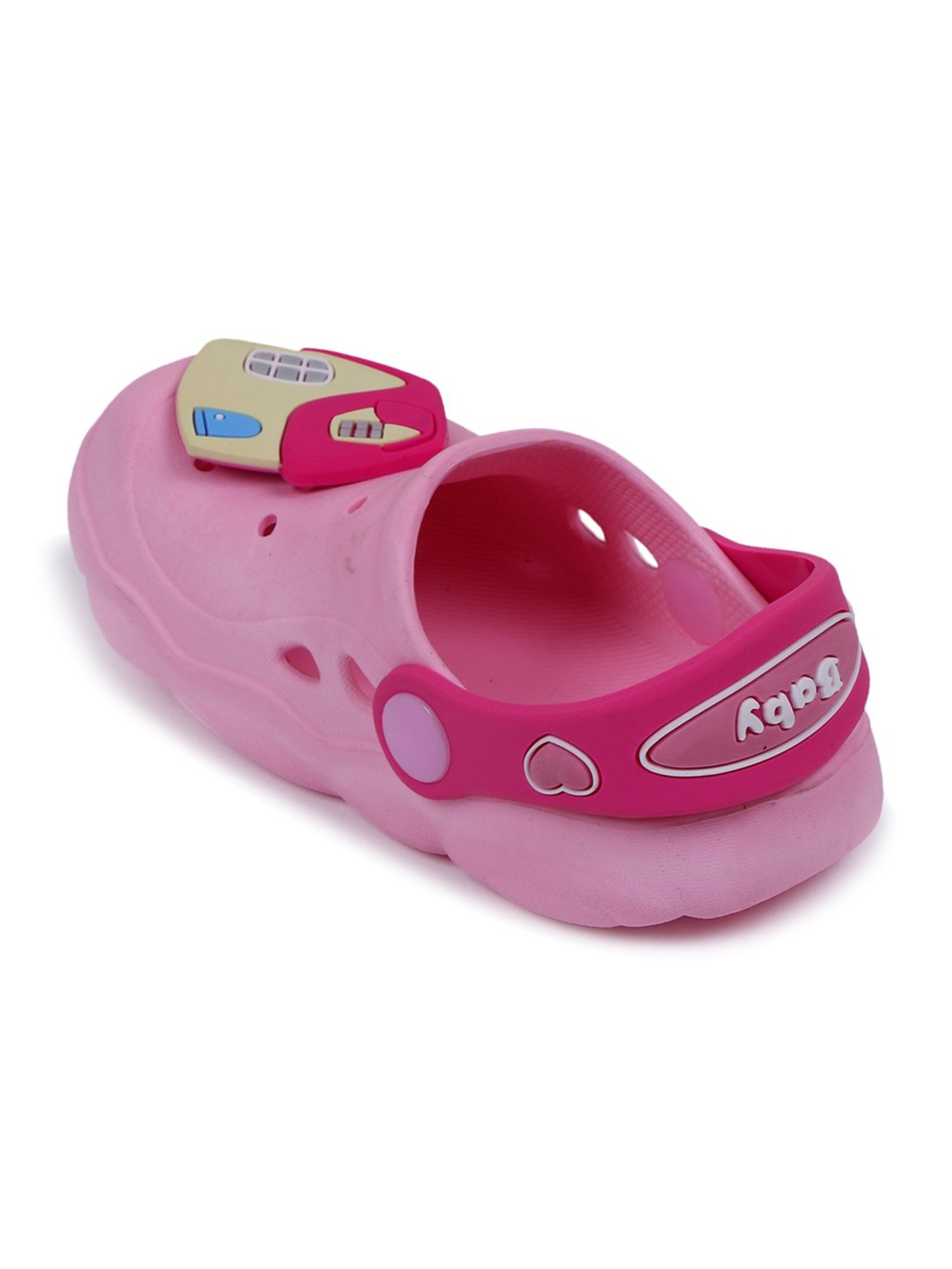 Passion Petals Kids Pink Back Strap Clogs