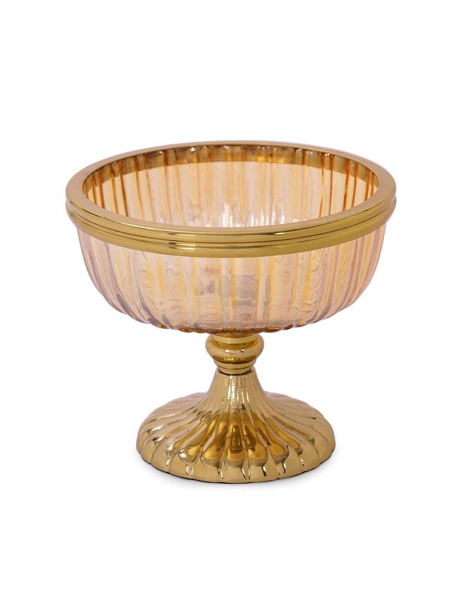 Pure Home and Living Gold Glass Decorative Bowl With Stand