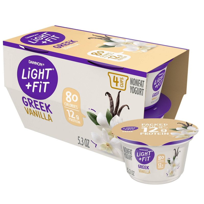Dannon Light and Fit Vanilla Flavored Greek Yogurt - 4ct/5.3oz