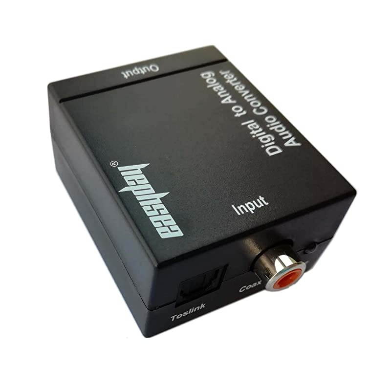 Digital Spdif to Analog Audio RCA RL Converter with 15m Optical Toslink Cable Adapter for DVD HDTV Ps