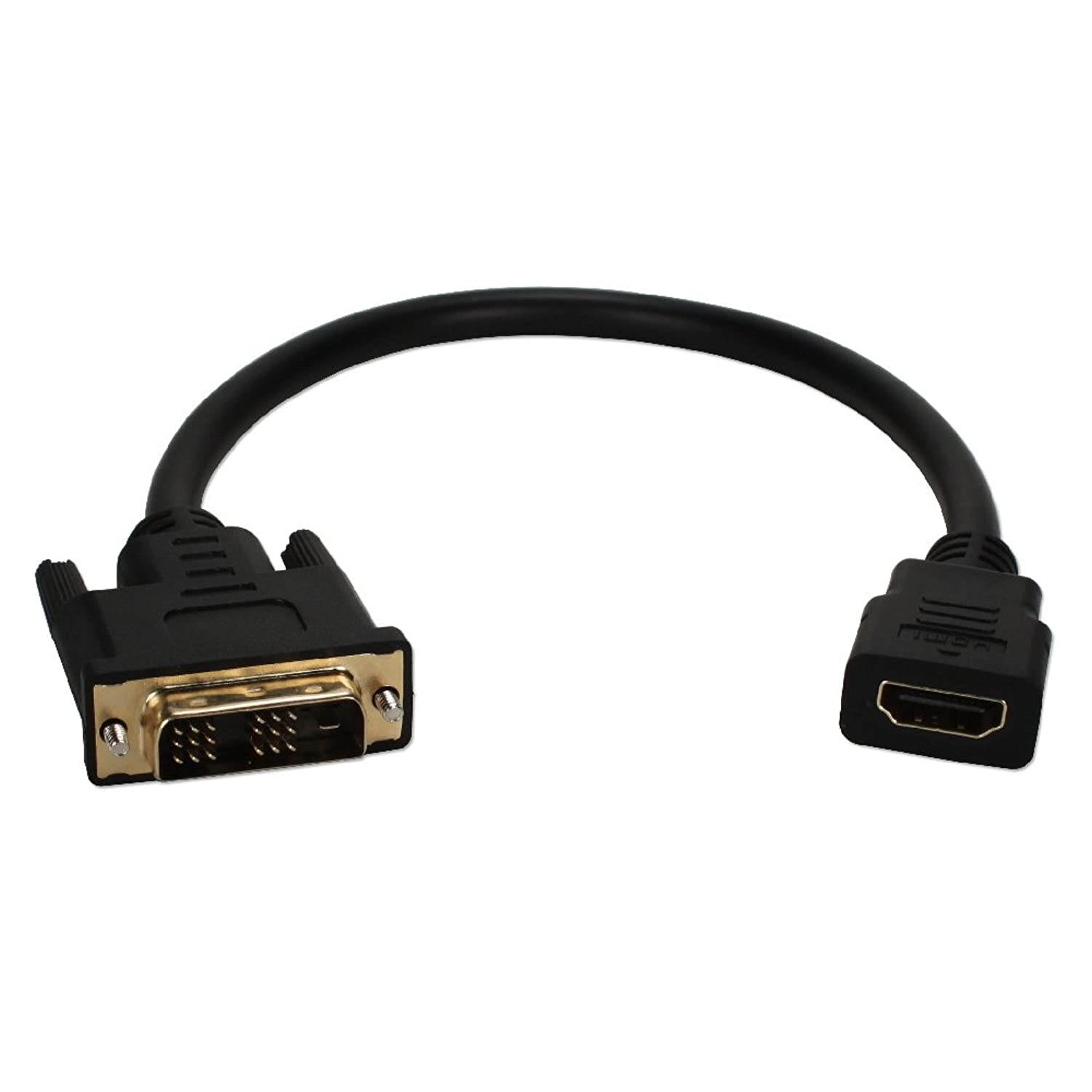 QVS HDVIX-1F 1Ft DVI Male to HDMI Female 4K