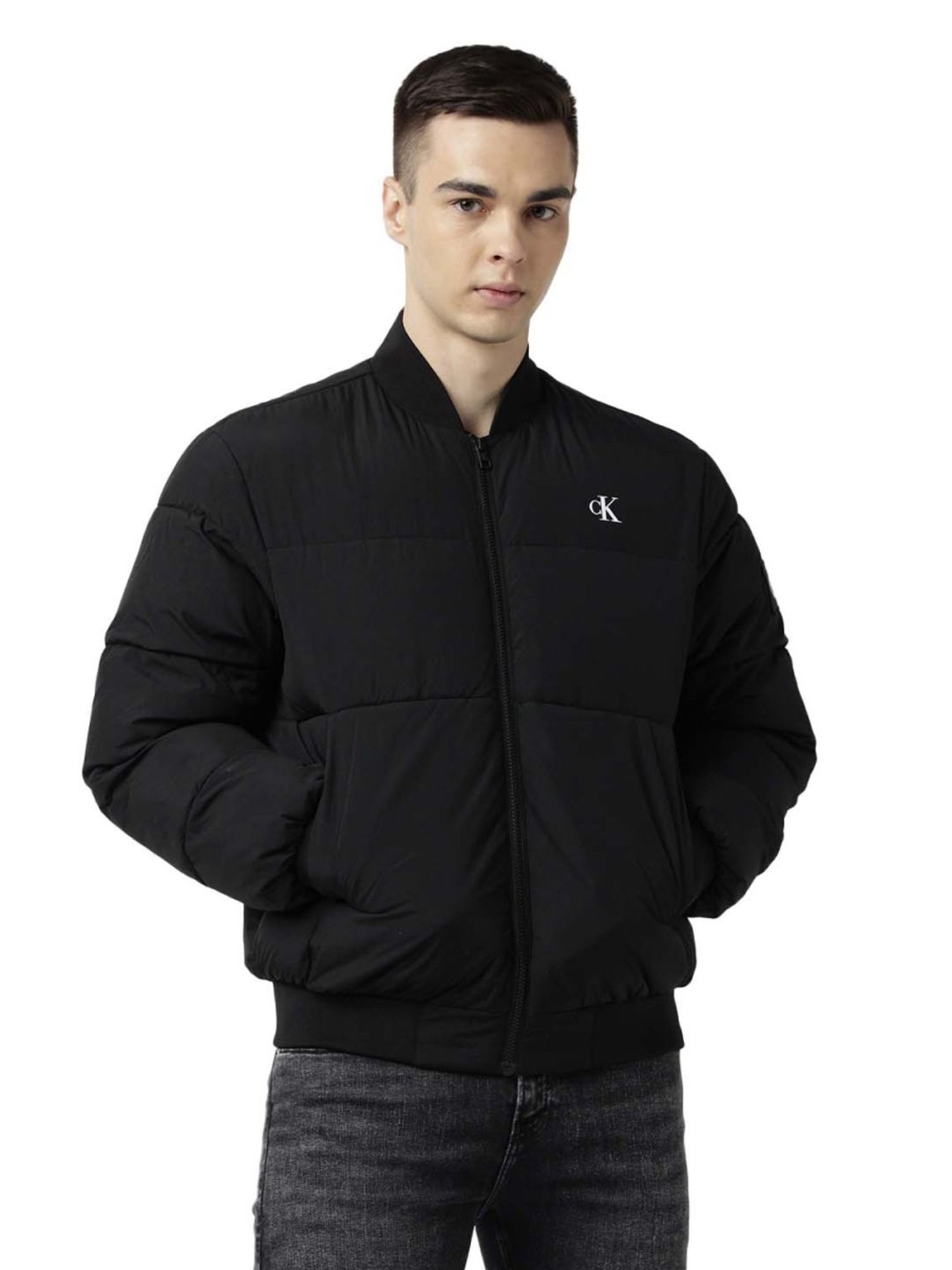 Calvin Klein Jeans Black Regular Fit Bomber Jacket