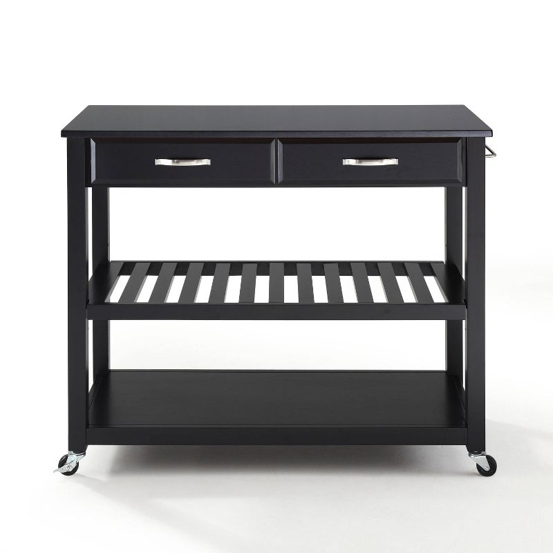 Granite Top Kitchen Prep Cart Black - Crosley