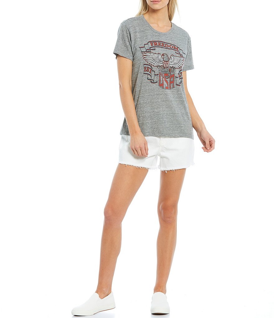 Chaser Knit USA Short Sleeve Jewel Neck Tee